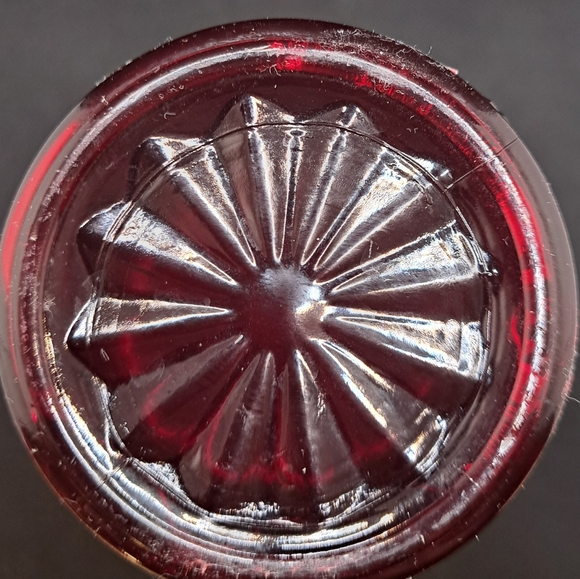 Vintage WHEATON MCM Ruby Red Bullseye 9" Glass Bud Vase Personally Engraved - Picture 11 of 11